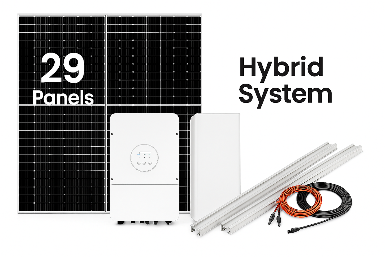 16.095kW Hybrid Solar System with 10.24KWhr Lithium Battery